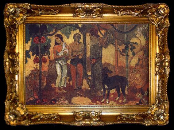 framed  Paul Gauguin Holiday preparations, ta009-2